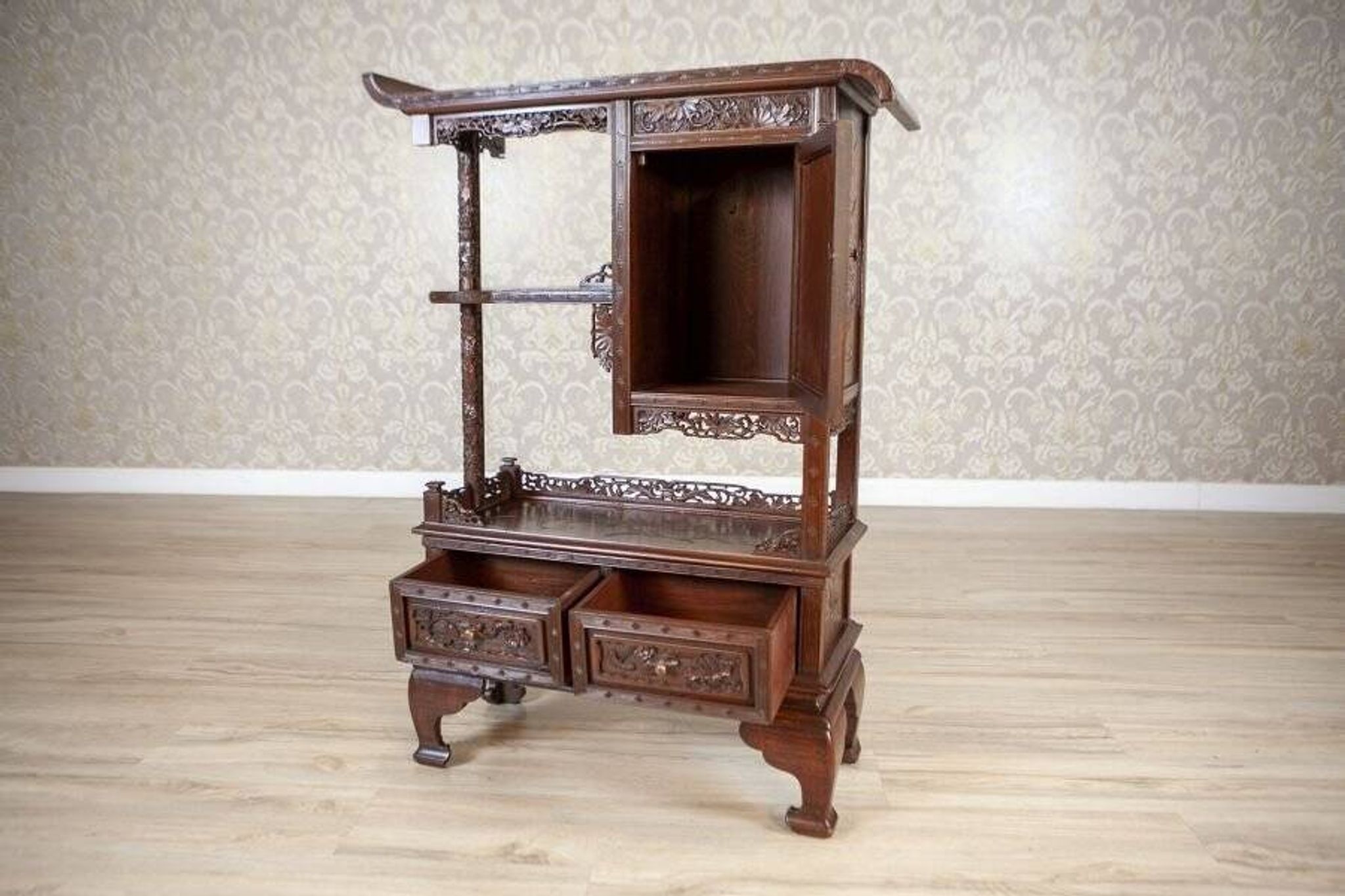 Antique Japanese Cabinet in Exotic Wood