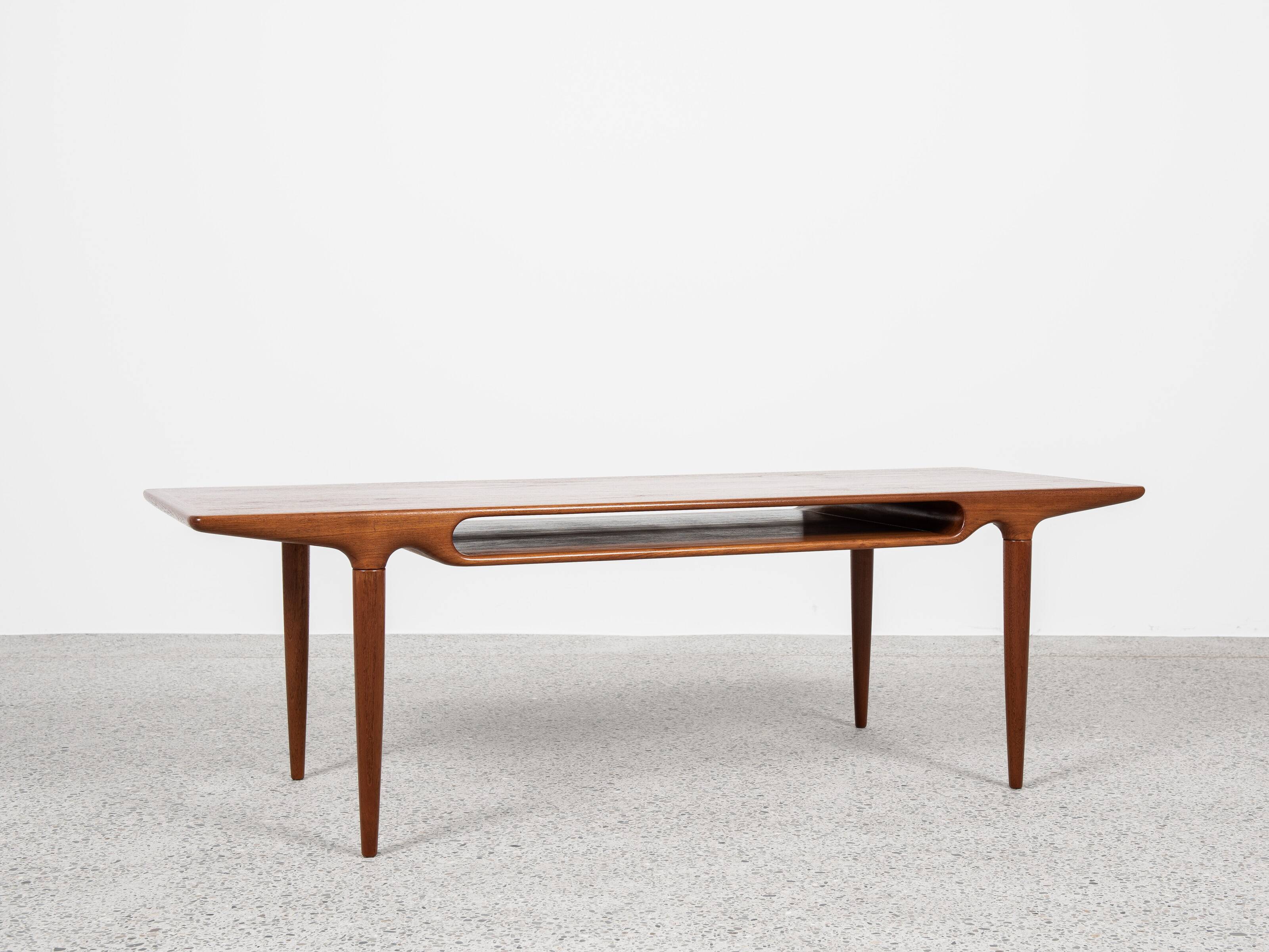 Midcentury Danish coffee table in teak by Johannes Andersen for Silkeborg