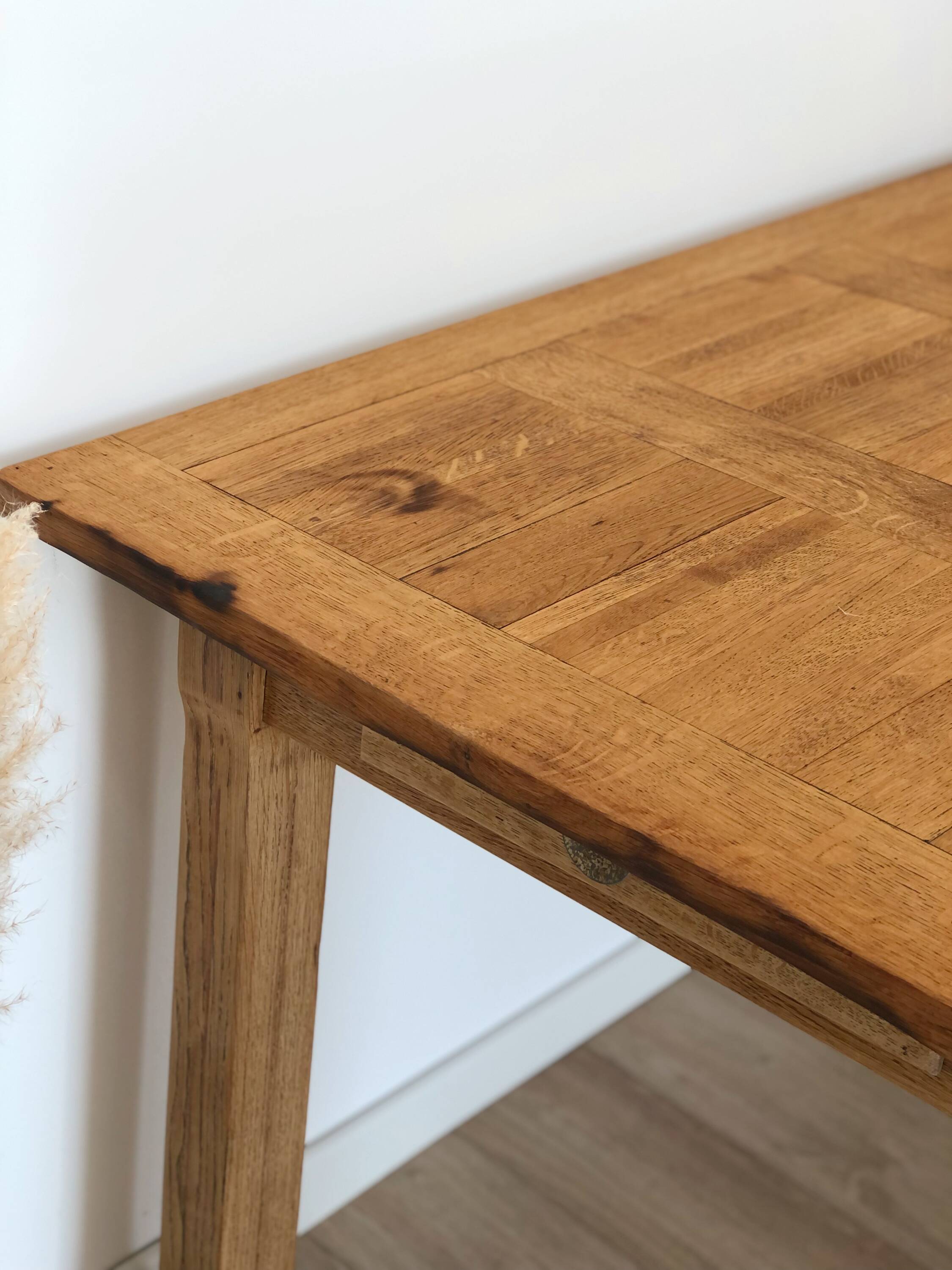 Vintage solid oak farmhouse table