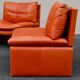 Set of 5 Italian leather armchairs - 1970s