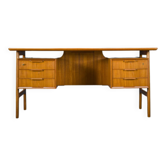 Model 75 Teak Desk by Gunni Omann for Omann Jun Furniture Factory, 1960s