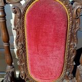 Pair of antique armchairs, carved in walnut