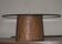 Carved antique tree stump coffee table with circular glass top