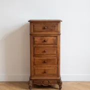 Commode semainier ancienne en bois et marbre