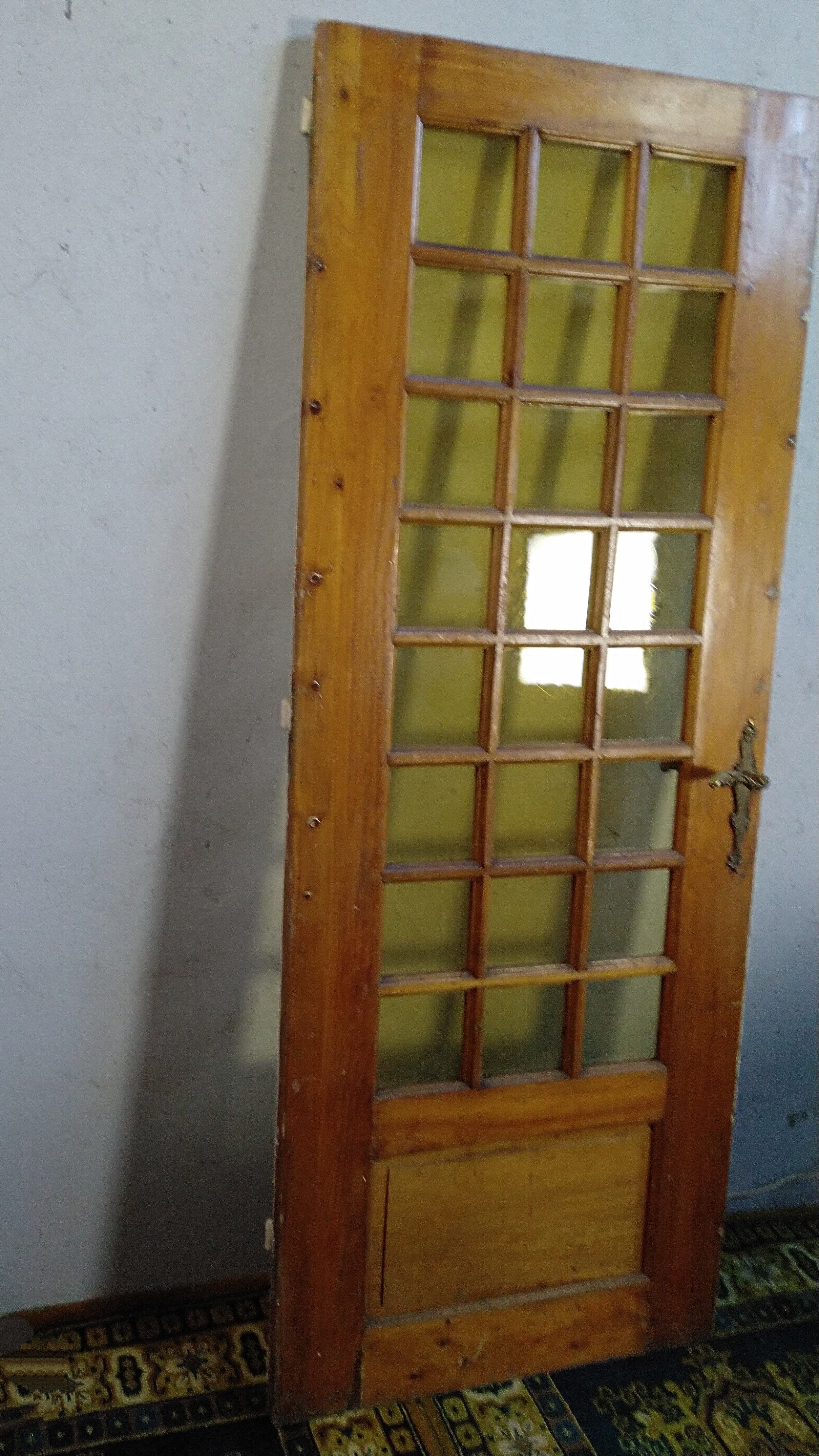 Solid oak glass door