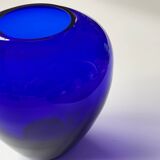 Cobalt blue blown glass vase