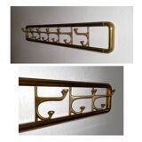 Vintage Art-Deco brass Wall Coat Rack France, 1940s