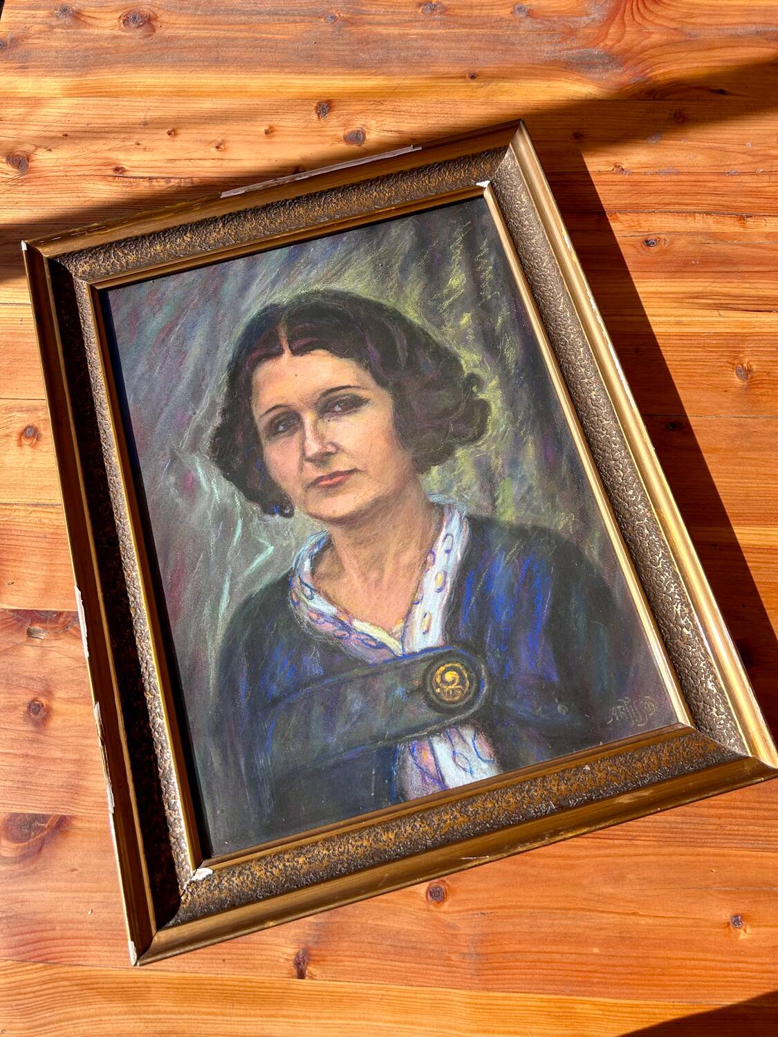 Pastel portrait painting