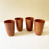 Glazed terracotta cups, speckled effects