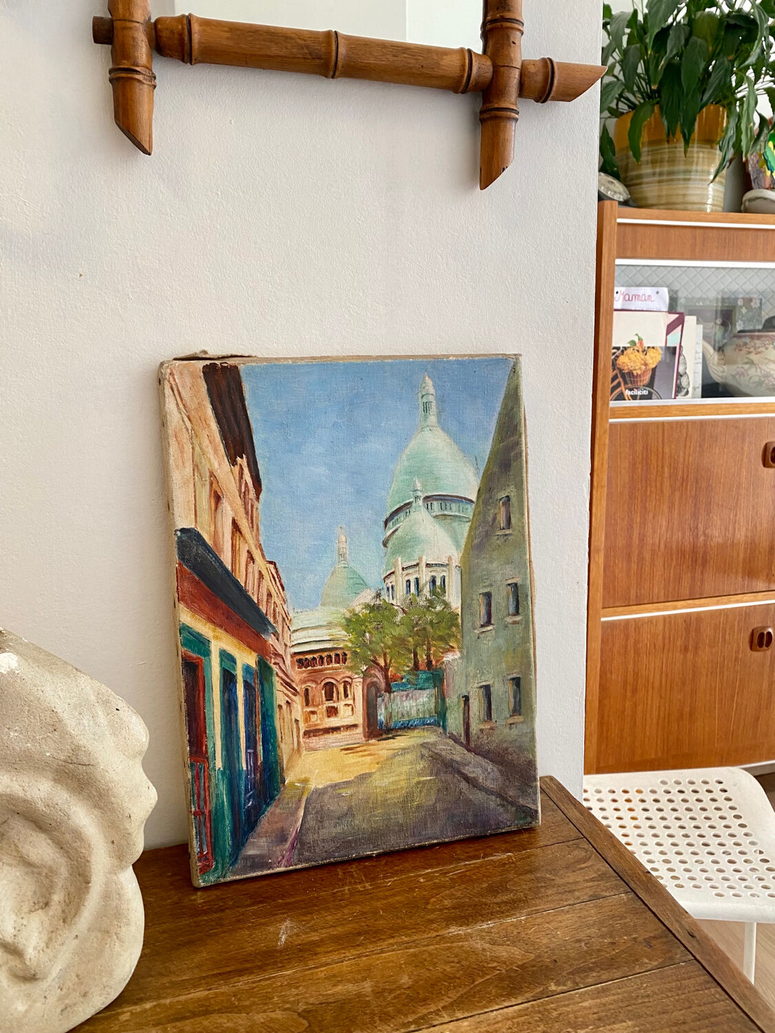 Oil on canvas view of Montmartre