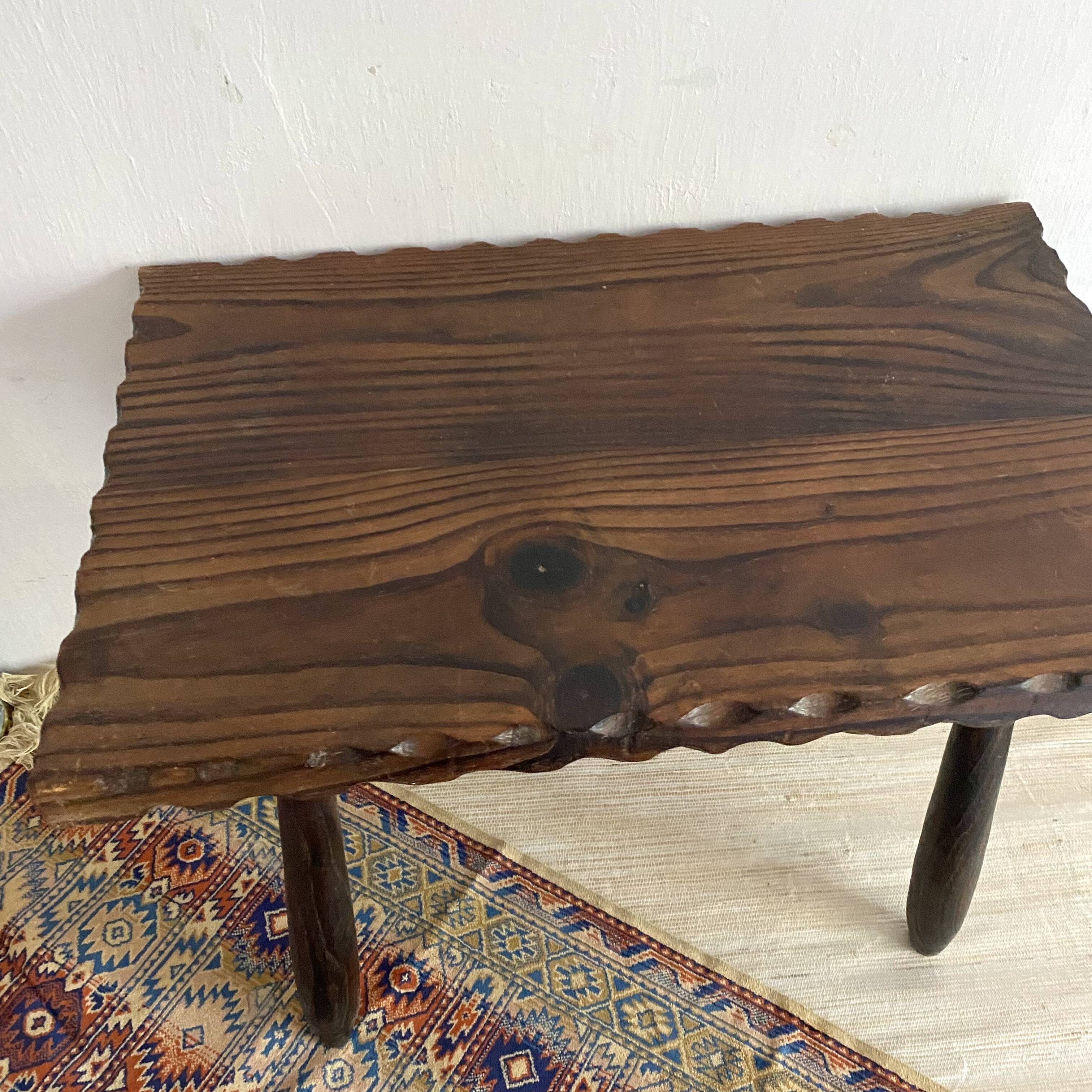 Wooden side table or bed end, Spain 1970