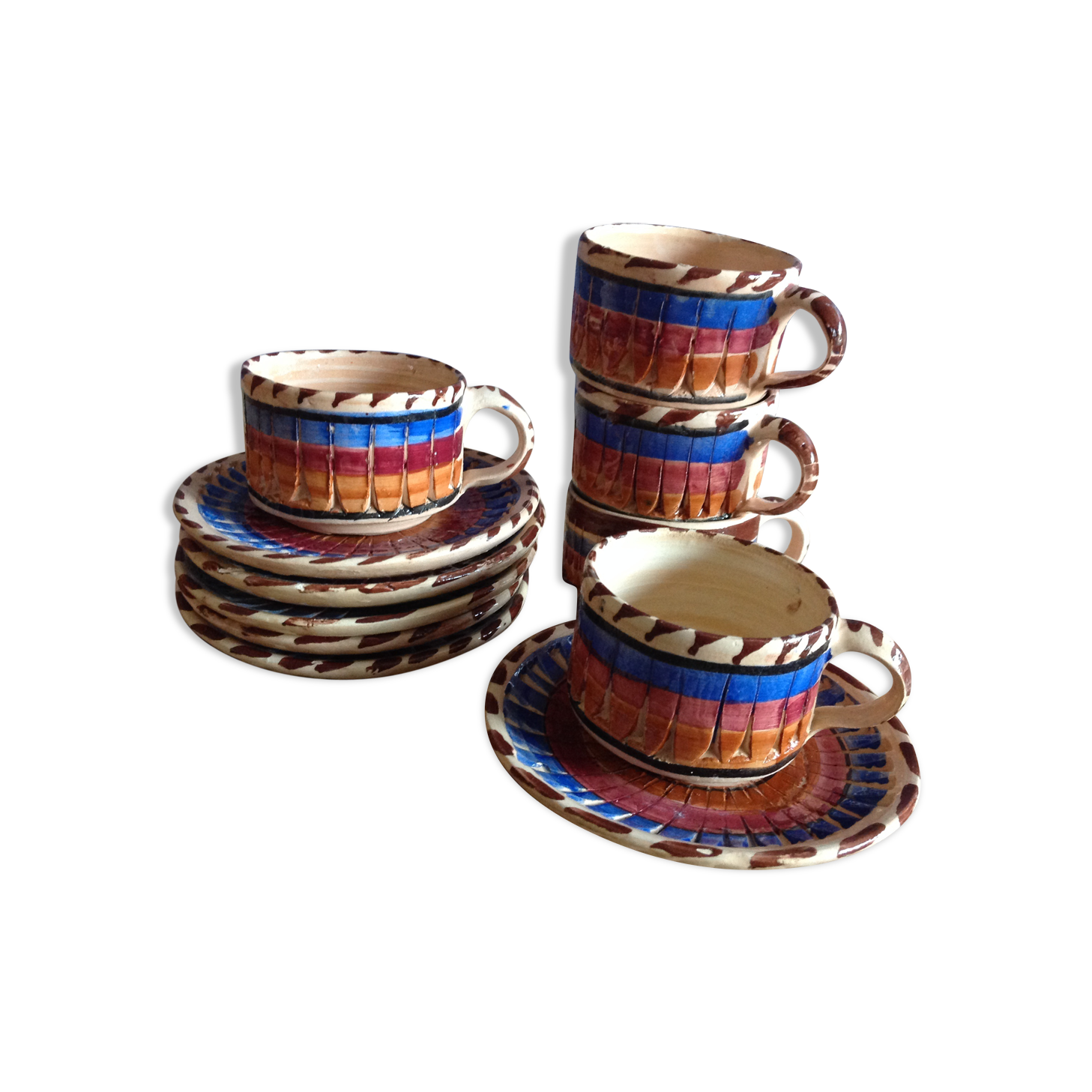 5 cups coffee cups in ceramics