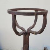 Paire de chenets landiers en fer forgé de cheminée ancien 19ème