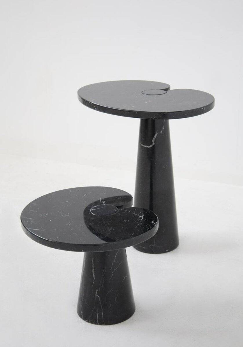 Black Marble Eros Coffee Tables by Angelo Mangiarotti for Skipper, 1980s, Set of 2