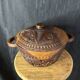 African Art - Madagascar - Vintage - Covered Pot - Carved Rosewood - 1950