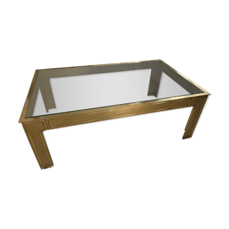 Brass and glass coffee table