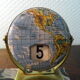 Perpetual calendar on marble base with marble patinated regulated decoration, 60s