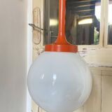 Retro orange opaline ball pendant light lamp