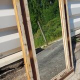Rectangular mirror in polychrome wood