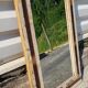 Rectangular mirror in polychrome wood