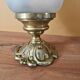 Gold metal ceiling light - Cut and satin glass globe - Louis XV style