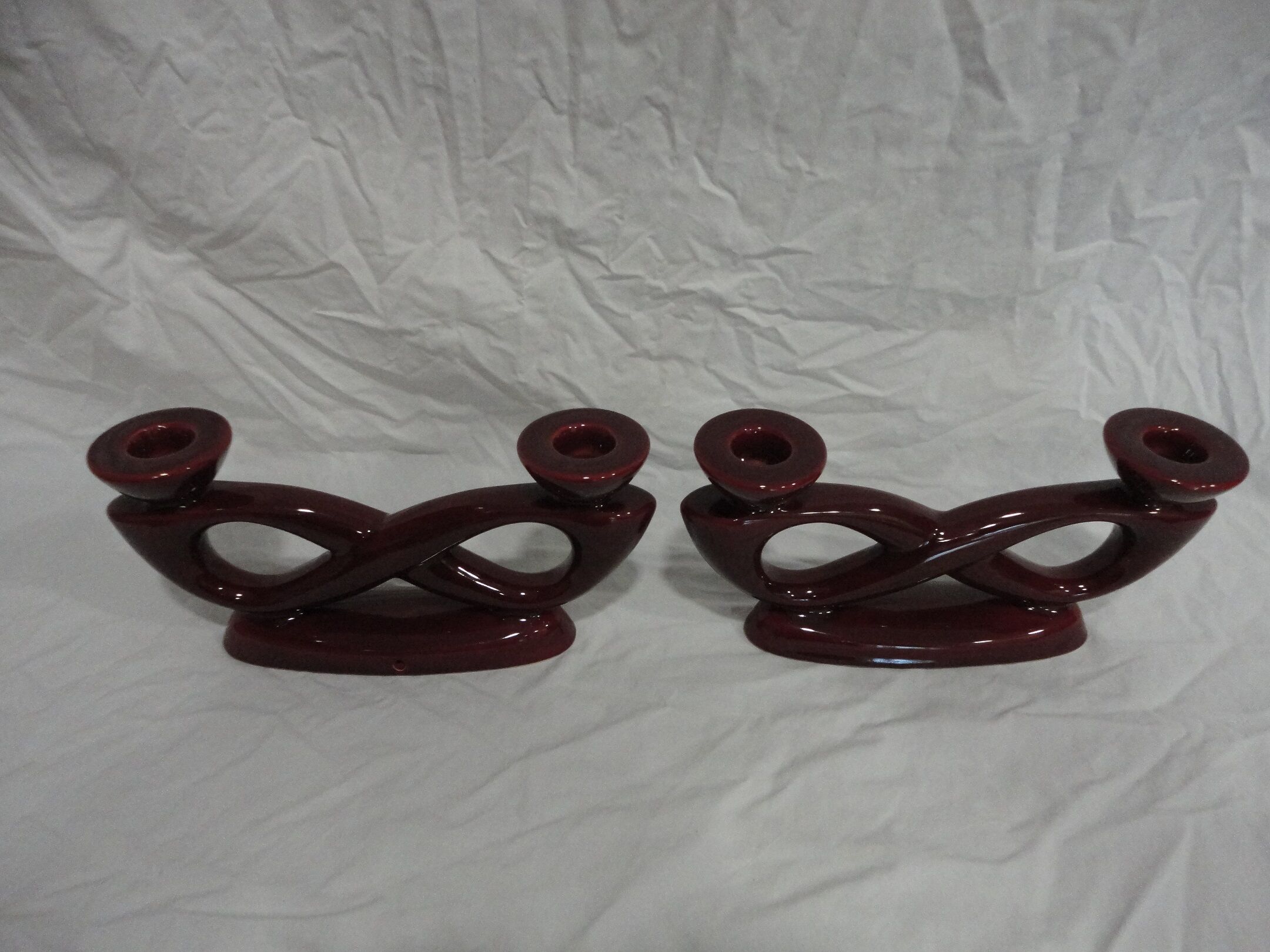 Pair of ceramic candlesticks "vintage"
