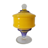 Bonbonnière en verre jaune