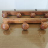 Wooden wall coat rack 4 hooks art deco 1940 1950