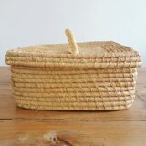 Vintage wicker suitcase