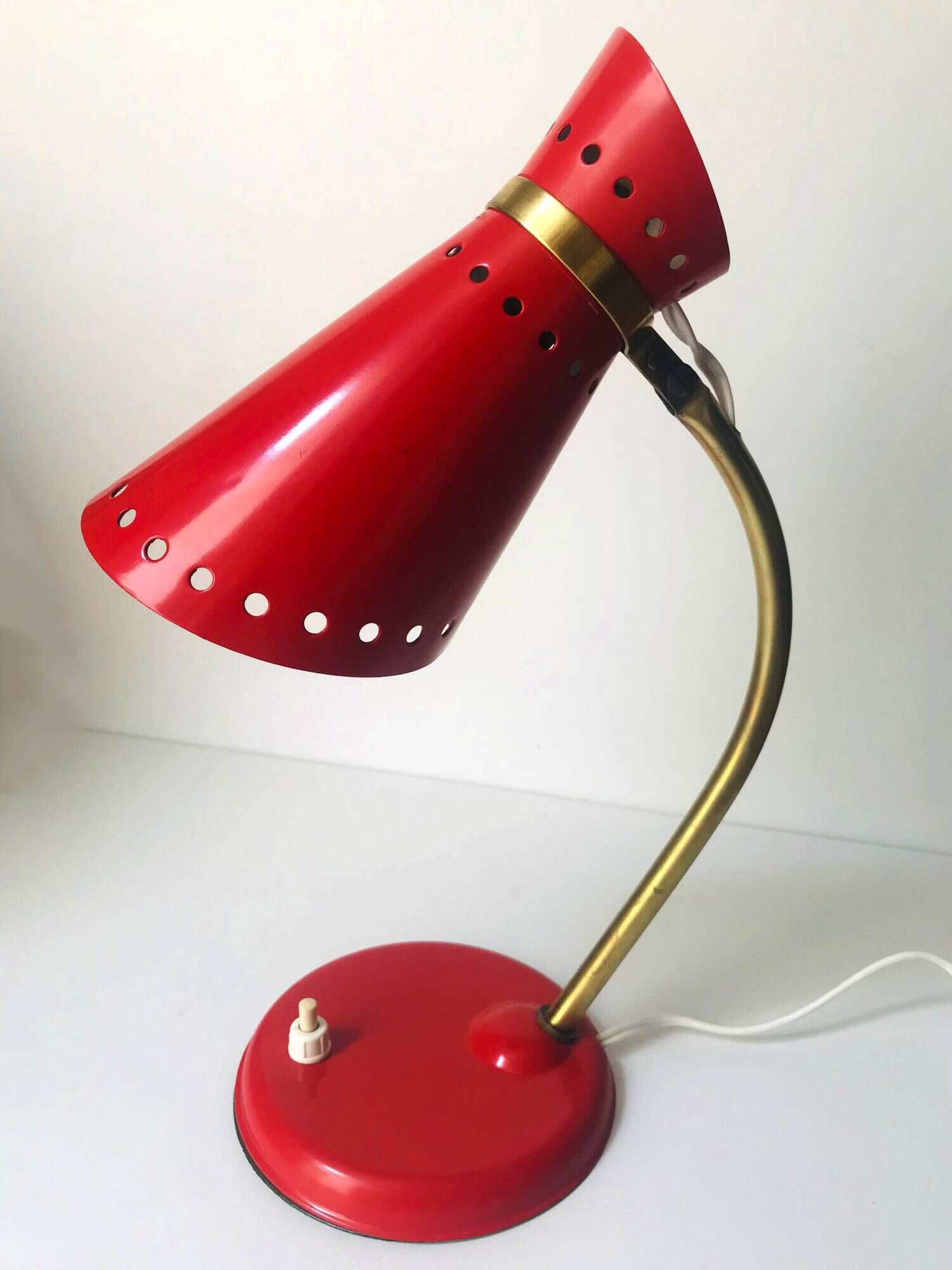 Lampe de Bureau Vintage • Diabolo • René Mathieu • Lunel • 1950