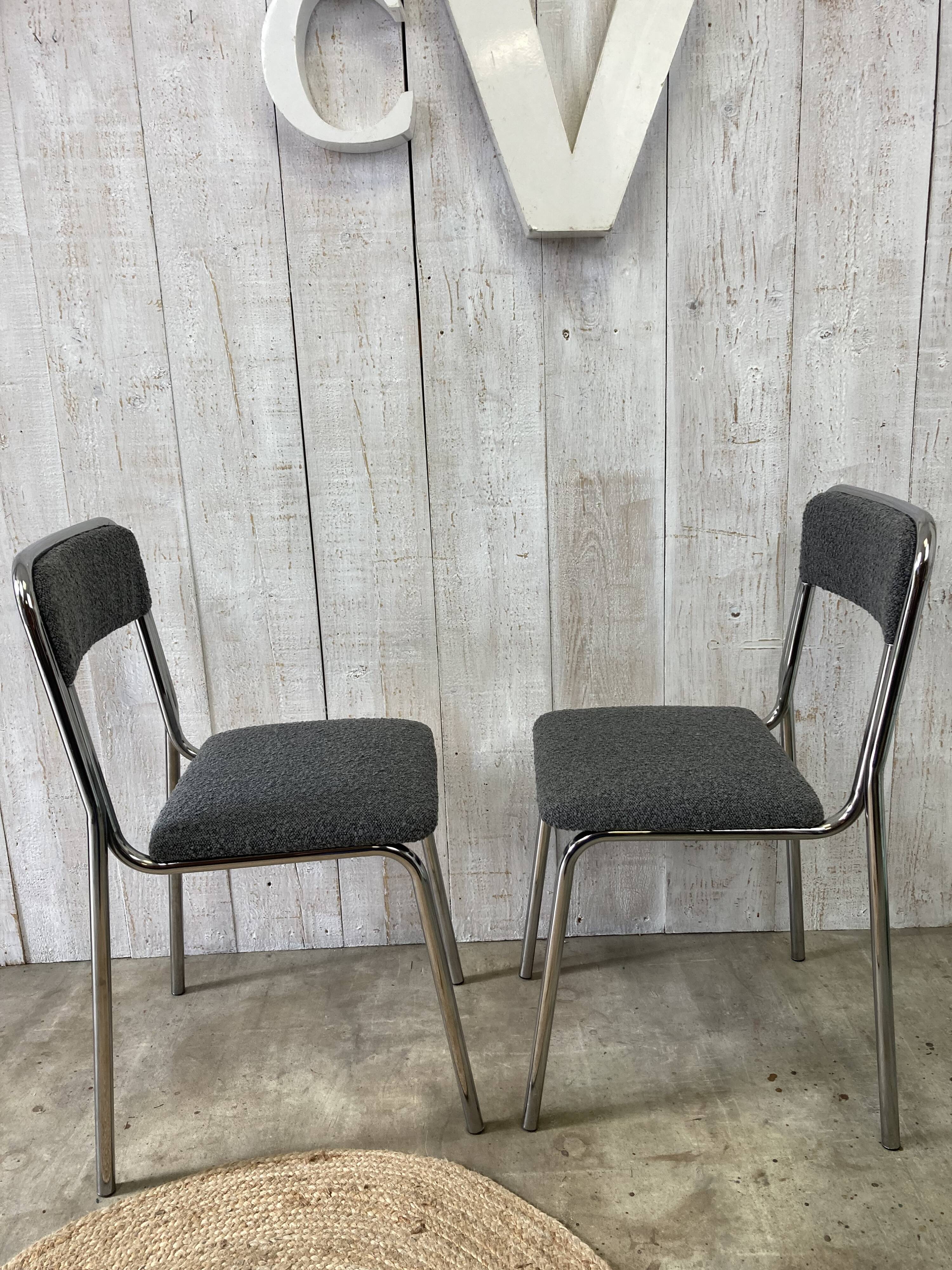 Pair of vintage chrome chairs
