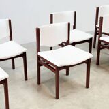 Set of six boucle dining chairs