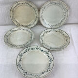 5 Assiettes plates anciennes Badonviller france