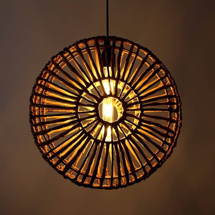 Rattan Chandelier, Light Fixture, Rattan Wicker Lampshade,Rustic Light