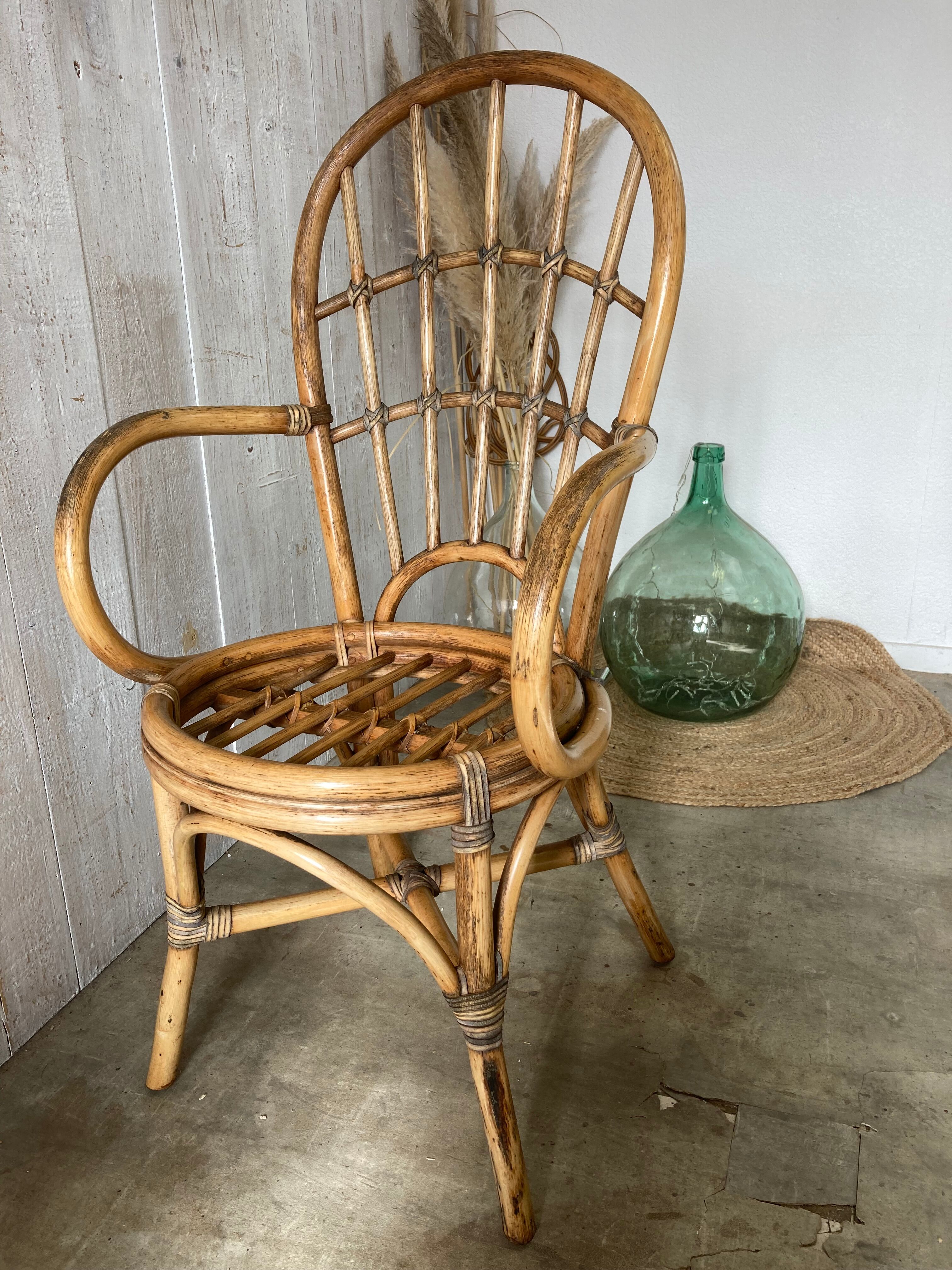 Vintage rattan armchair