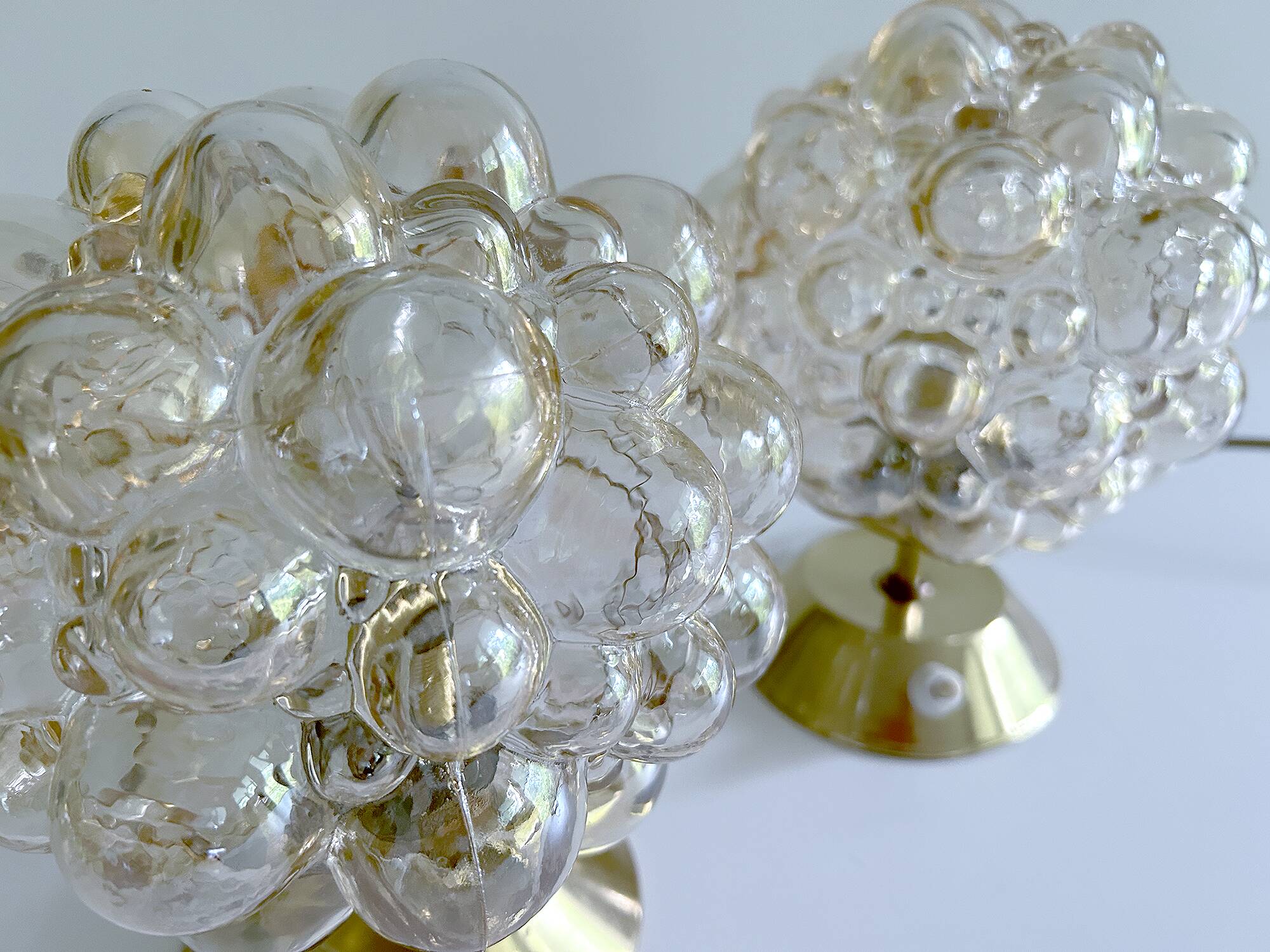 Pair of Limburg Bubble Glass Lamps