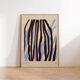Impression giclée de lignes abstraites brunes et bleues