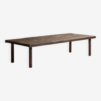 Grande table basse rectangle en bois de bout