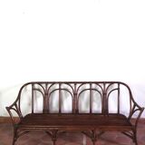 Rattan and bamboo sofa
