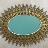 Énorme miroir Soleil en fer forgé années 50