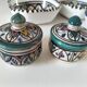 Set of 9 hand-painted Tunisian ceramics.