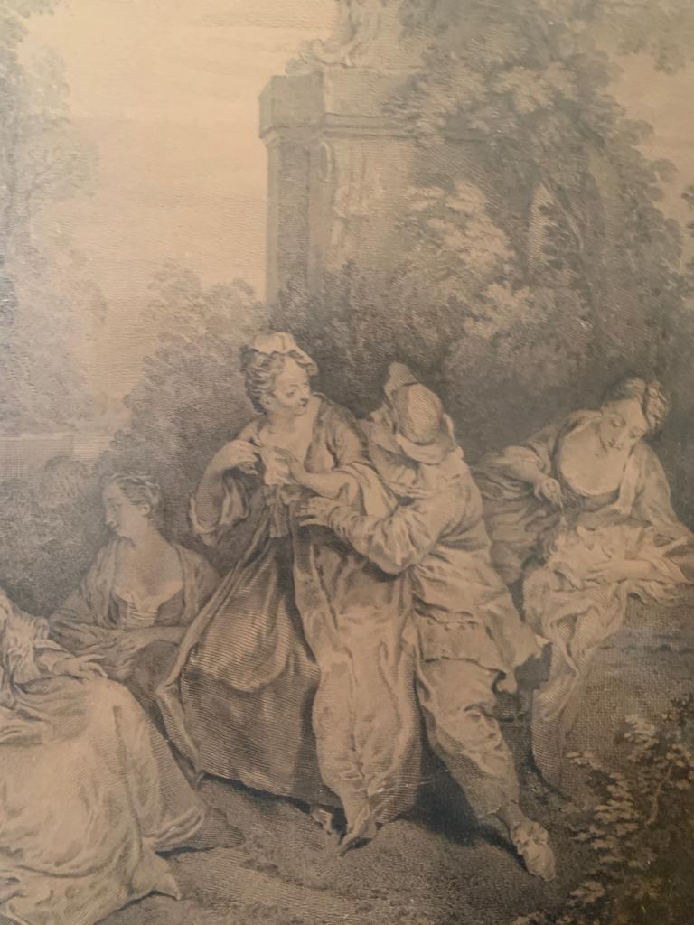 Nicolas Lancret, Conversation galante, engraving, nineteenth century