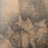 Nicolas Lancret, Conversation galante, engraving, nineteenth century