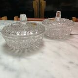 Paire de bonbonnières anciennes en cristal allemand