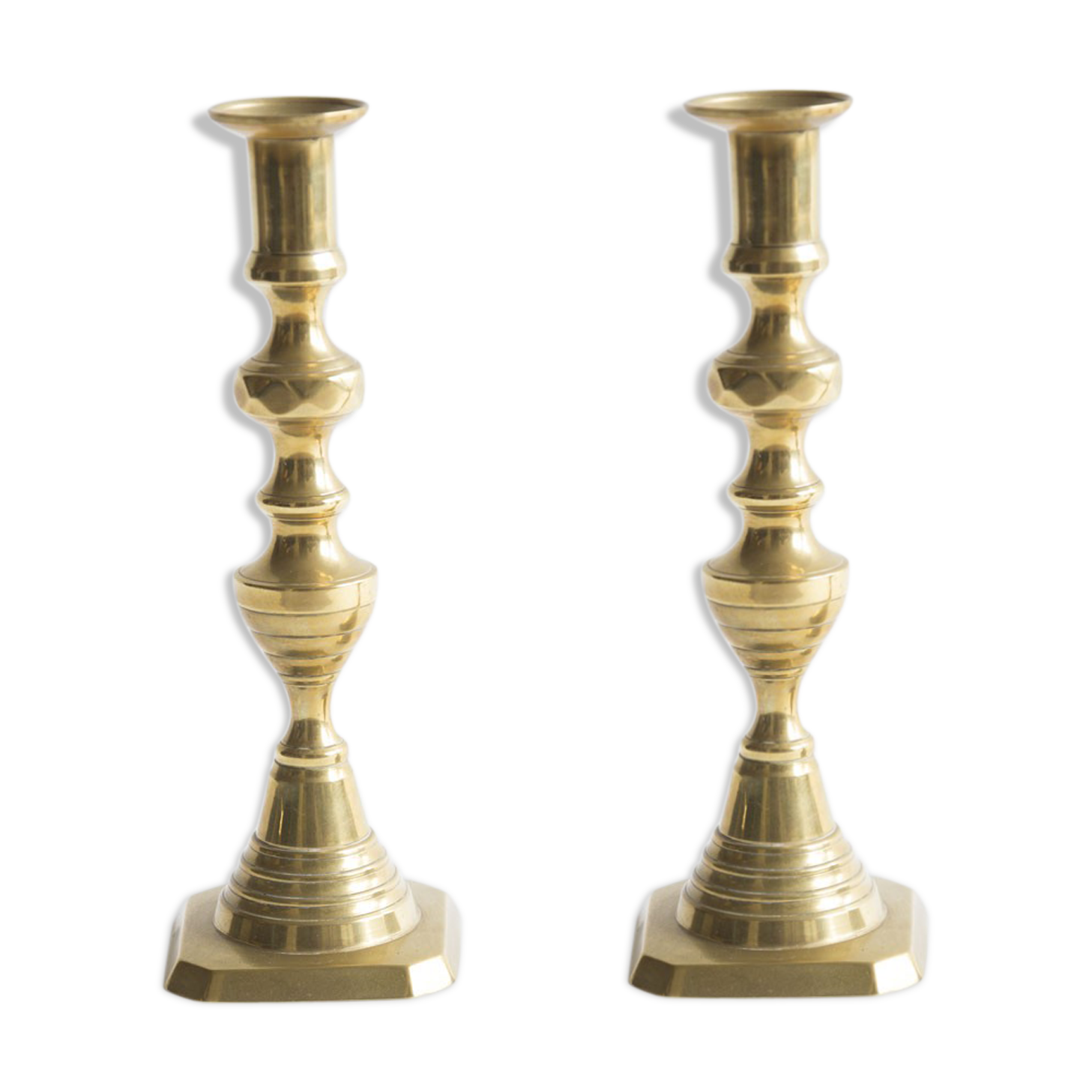 Pair of brass candlesticks