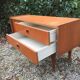 Commode scandinave en teck à 2 tiroirs et 1 abattant