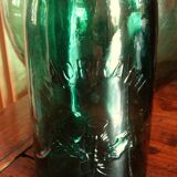 Jar lorraine green glass with lid