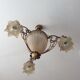 Old Art Deco style chandelier in bronze 4 fires
