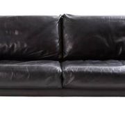 2-seater black leather sofa