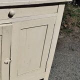 Small Parisian sideboard with one drawer and two doors, white lacquered